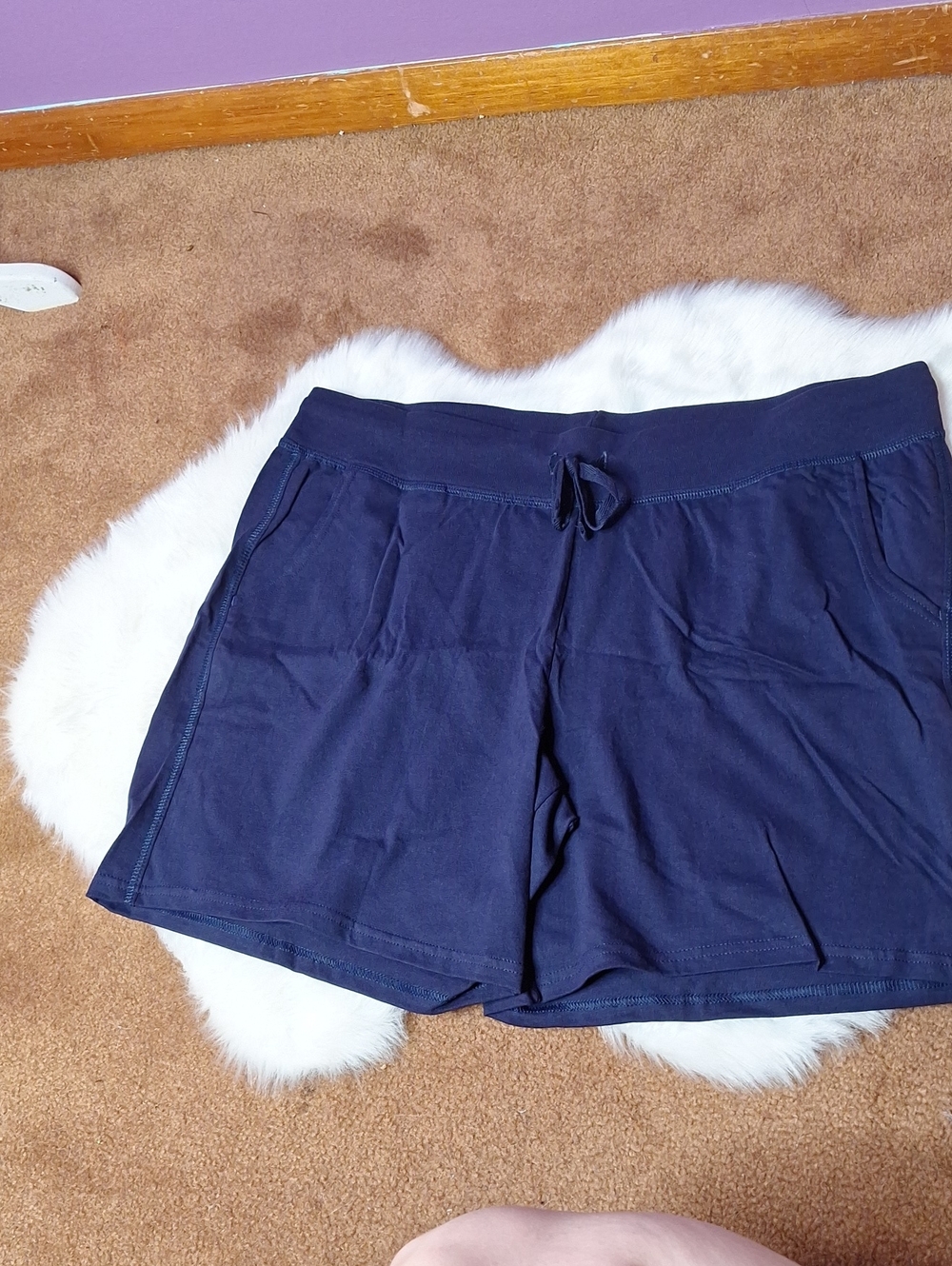 Hanes Navy Blue Drawstring Athletic Shorts Women's (New)
